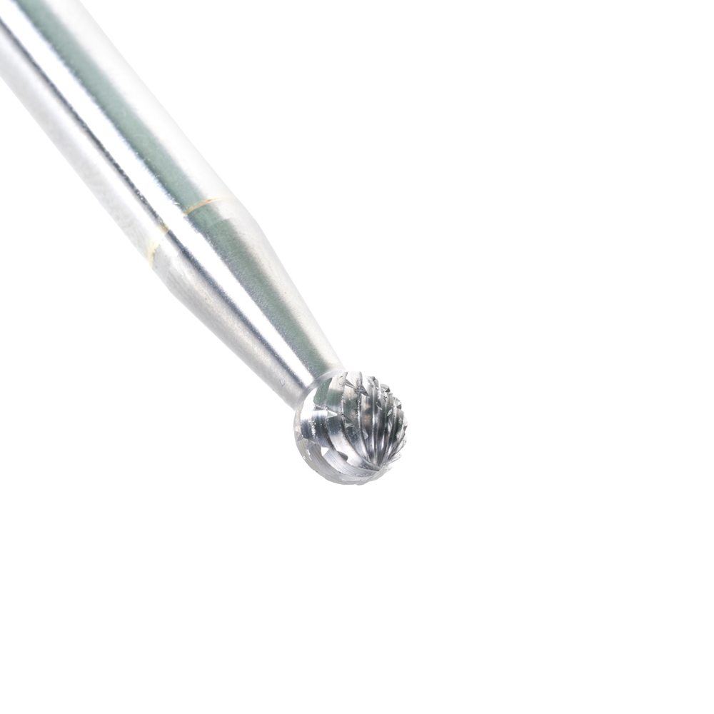 BURS-155 Solid Carbide Ball Shape 1/4 Dia x 7/32 x 1/4 Shank Double Cut SD Burr Bit for Die-Grinders