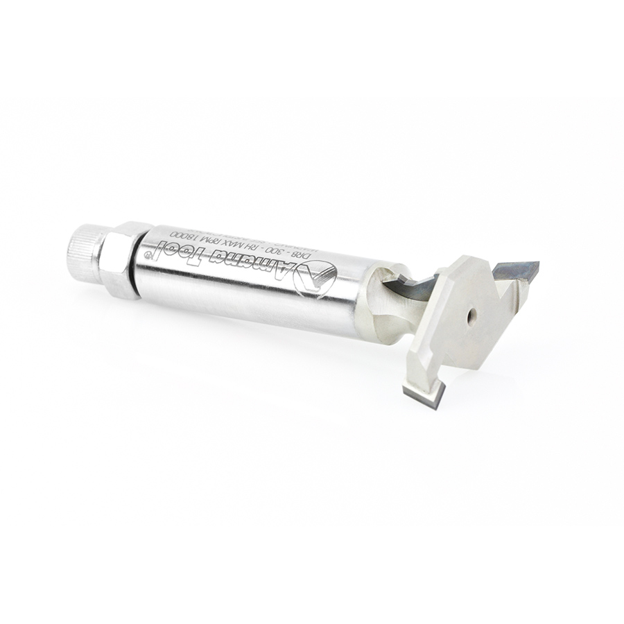 DRB-300-RH CNC Polycrystalline Diamond (PCD) Tipped T-Slot 1-3/8 Dia x 1/4 x 1/2 Inch Shank Router Bit 2+1 Cutters