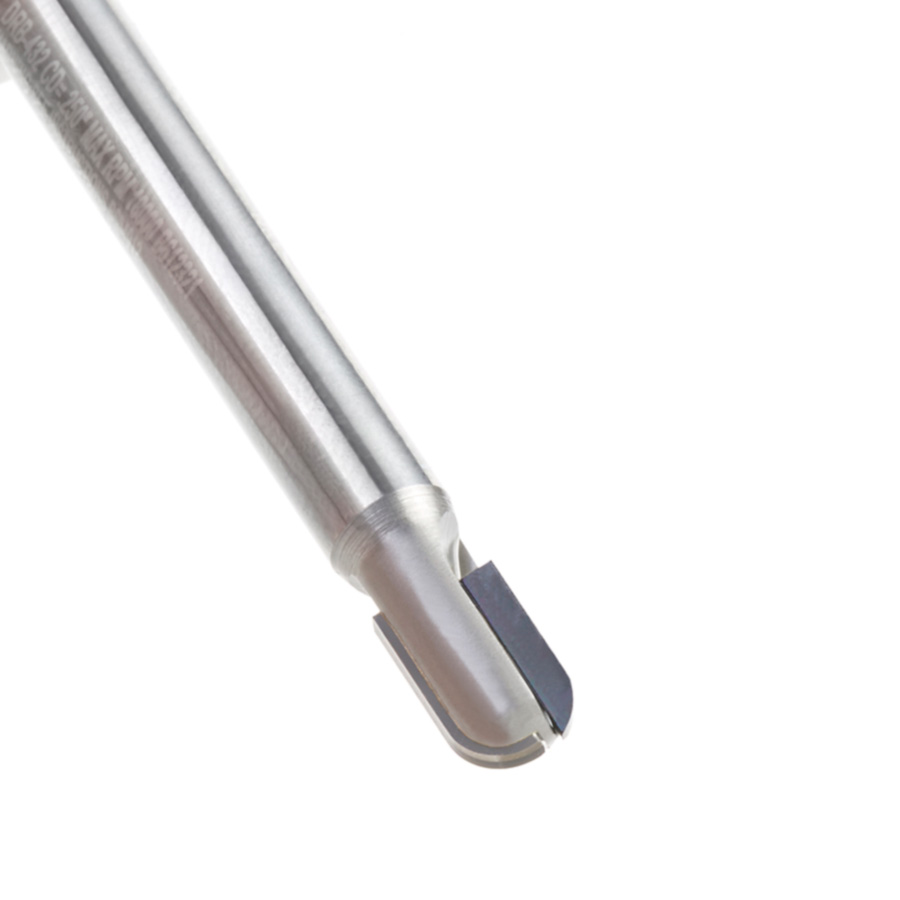 DRB-432 CNC Polycrystalline Diamond (PCD) Ball Nose 1/8 Radius x 1/4 Dia x 3/8 x 1/4 Shank x 2-1/2 Inch Long x 2 Flute Router Bit