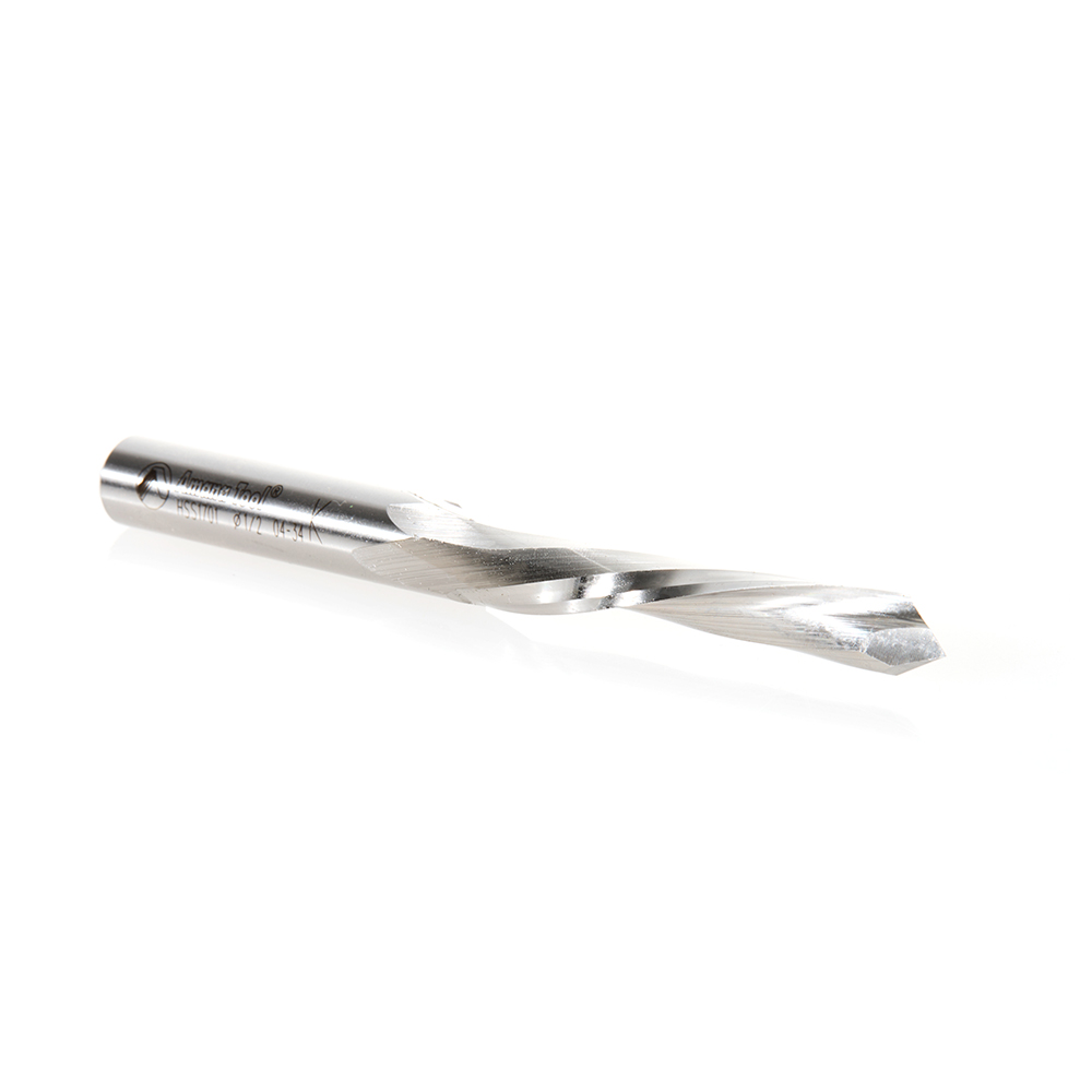 HSS1701 High Speed Steel (HSS) 18° Helix 1/2 Dia x 2-1/4 x 1/2 Shank Single Flute Down-Cut Steel Door Bit