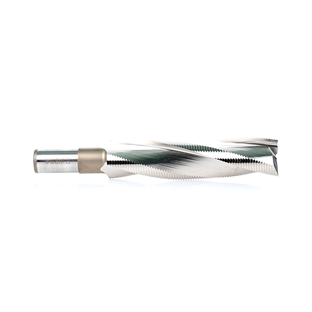 HSS1804 High Speed Steel (HSS) Spiral 3 Flute with Chipbreaker for Hundegger Machines 50mm Dia x 215mm x 30mm Shank Router Bit