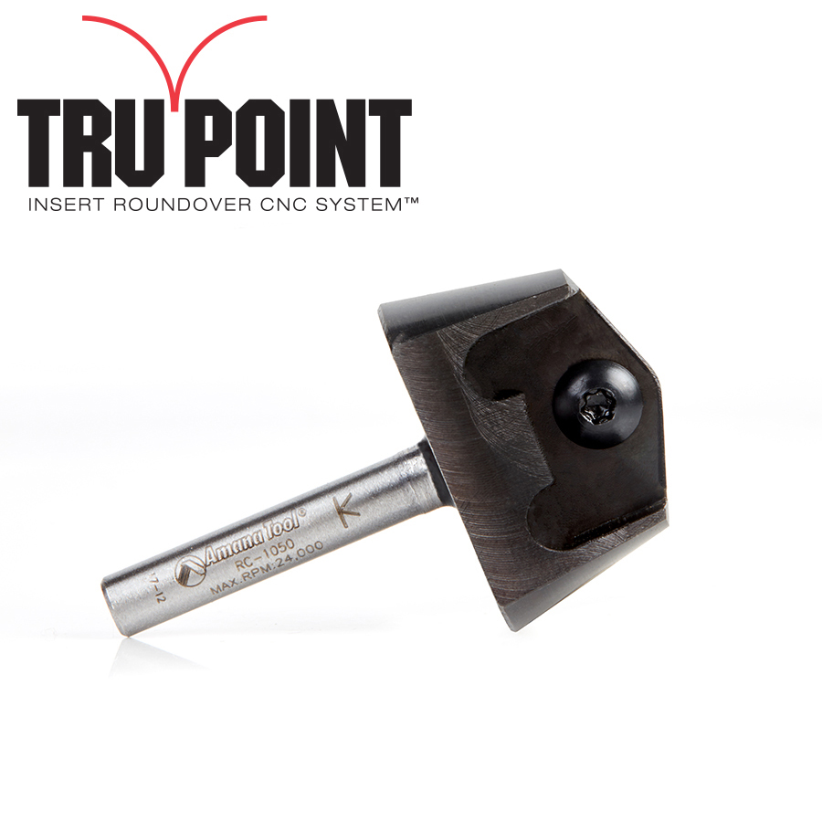 RC-1050 Tru Point Roundover Insert CNC System Tool Body 1/4 Inch Shank