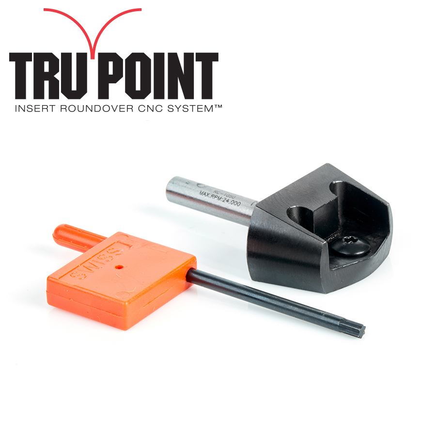 RC-1050 Tru Point Roundover Insert CNC System Tool Body 1/4 Inch Shank