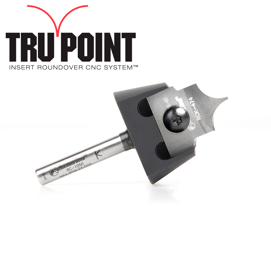 RC-1060 Tru Point Roundover Insert CNC System 5/16 Radius x 7/8 Dia x 5/16 x 1/4 Inch Shank Router Bit