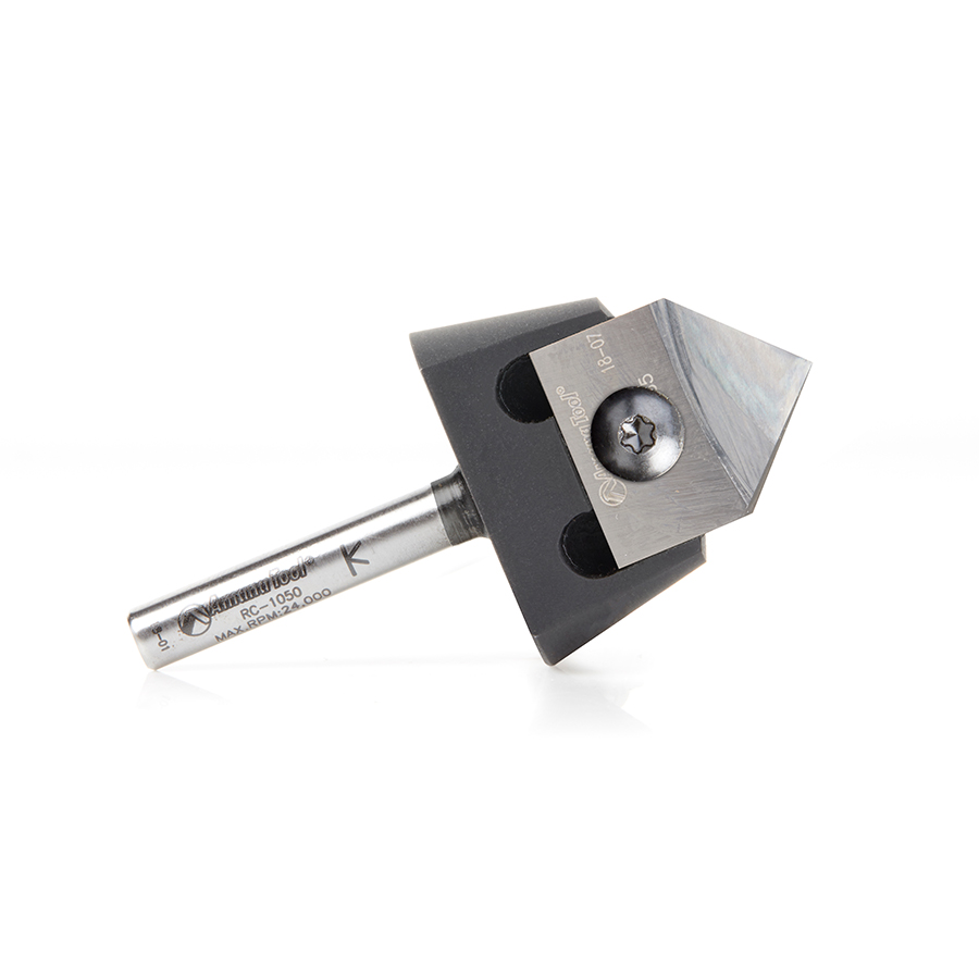RC-1066 Tru Point V-Groove Insert CNC System 90 Deg x 7/8 Dia x 3/8 x 1/4 Inch Shank Router Bit