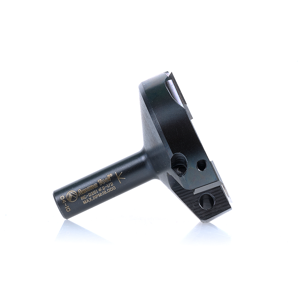 RC-2251 Insert Carbide Spoilboard Surfacing, Rabbeting, Flycutter, Slab Leveler & Surface Planer 2+2 Flute Design 2-1/2 Dia x 15/32 x 1/2 Shank Router Bit