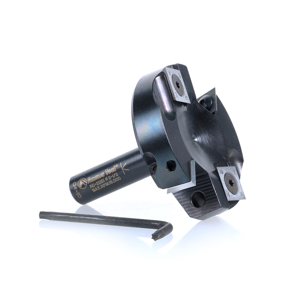 RC-2251 Insert Carbide Spoilboard Surfacing, Rabbeting, Flycutter, Slab Leveler & Surface Planer 2+2 Flute Design 2-1/2 Dia x 15/32 x 1/2 Shank Router Bit