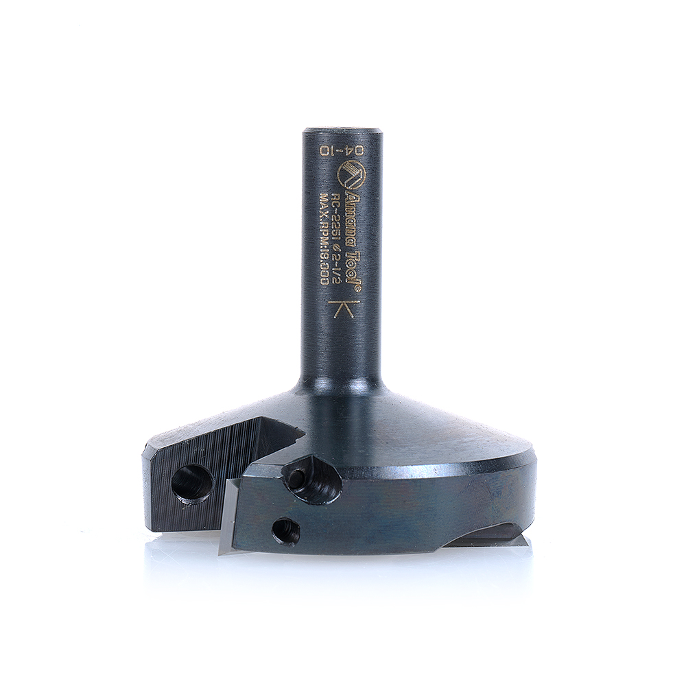 RC-2251 Insert Carbide Spoilboard Surfacing, Rabbeting, Flycutter, Slab Leveler & Surface Planer 2+2 Flute Design 2-1/2 Dia x 15/32 x 1/2 Shank Router Bit
