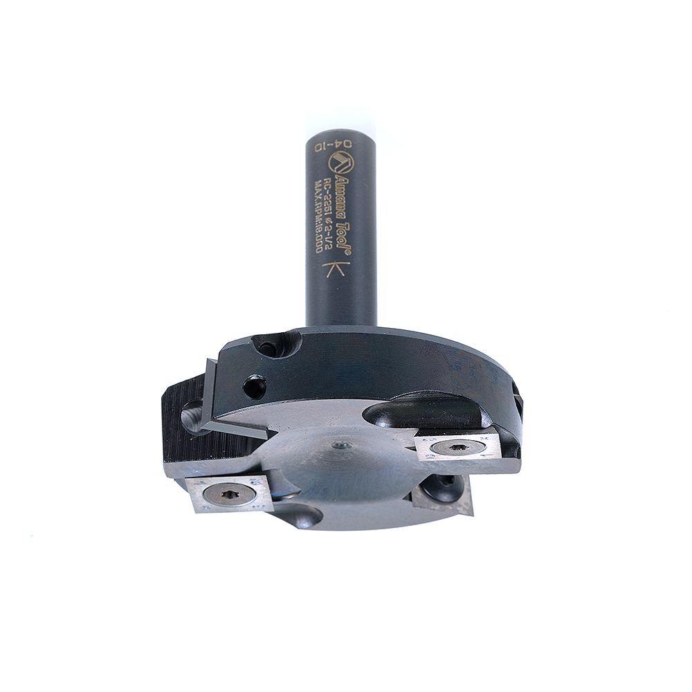 RC-2251 Insert Carbide Spoilboard Surfacing, Rabbeting, Flycutter, Slab Leveler & Surface Planer 2+2 Flute Design 2-1/2 Dia x 15/32 x 1/2 Shank Router Bit