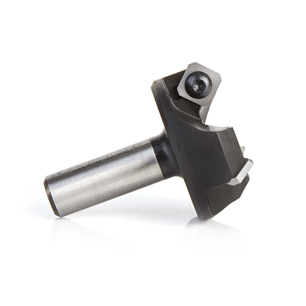 RC-2267 CNC Insert Carbide 3 Wing/Flute Heavy Duty Spoilboard Plunging, Surfacing, Planing, Flycutter & Slab Leveler 1-3/4 Dia x 3/4 x 1/2 Shank Router Bit