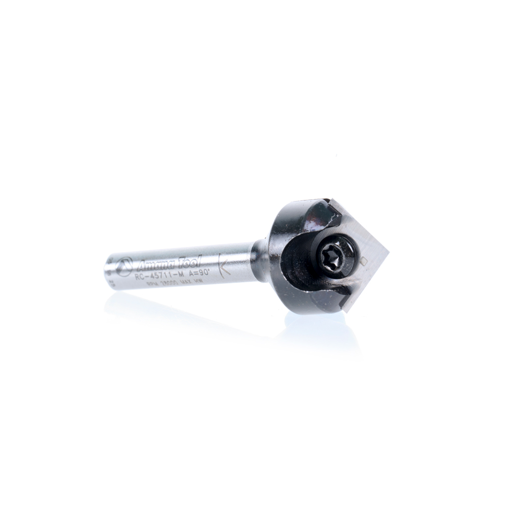 RC-45711-M In-Tech Insert Carbide V Groove 90 Deg x 17.6mm Dia x 8.5mm x 6mm Shank Single Flute Router Bit