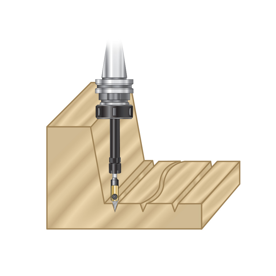 TE-102 CNC High Precision Tool Holder Extension 3/8 Shank, 5-1/2 Inch Length, 1-7/64 Inch Dia., 1/4 Inch Inner Dia.