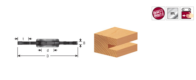 61354 3-Piece Insert Carbide Adjustable Groove with Scorer 150mm (5-7/8) Dia  x 4.0 to 15.5mm (5/32 to 5/8) x 1-1/4 Bore